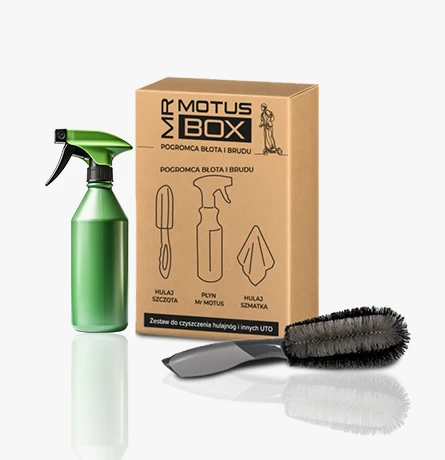 mr motus karton fasonowy  indywidualnym nadrukiem do wysyłki  zestawów do czyszczenia hulajnóg